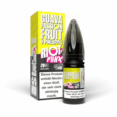 Riot Salt - PUNX - Guava, Passionfruit & Pineapple - Hybrid Nic Salt - 10ml // German Tax Stamp