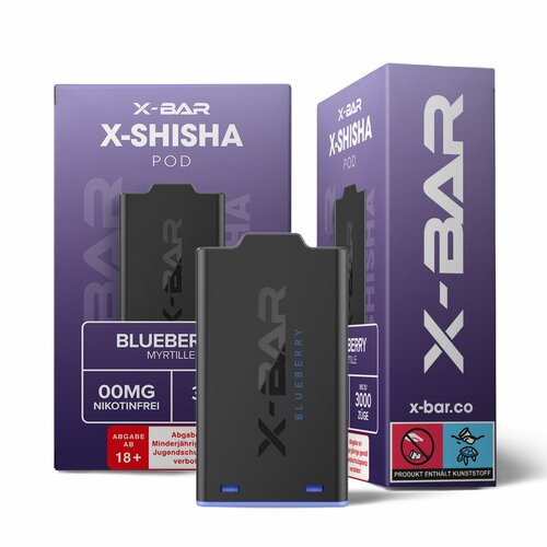 X-Bar - X-Shisha - Pod - Blueberry (0mg/ml - Nikotinfrei)...
