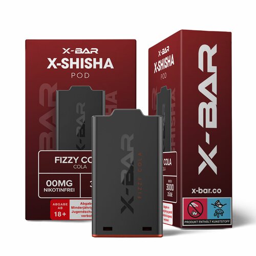 X-Bar - X-Shisha - Pod - Fizzy Cola (0mg/ml - Nikotinfrei) // Steuerware