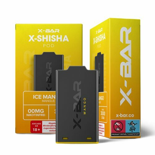 *NEU* X-Bar - X-Shisha - Pod - Ice Mango (0mg/ml - Nikotinfrei) // Steuerware