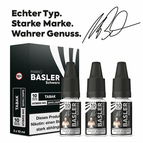 Mario Basler - Schwarz - Tabak - 10ml (Hybrid Nikotin) // Steuerware