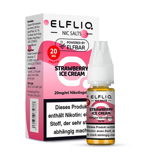 ELFLIQ - Strawberry Ice Cream - 10ml - 20mg/ml -...