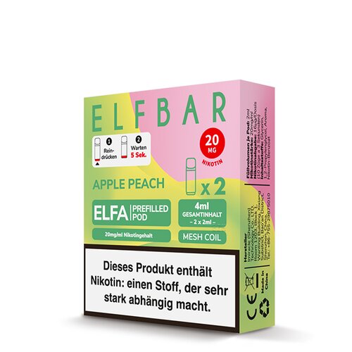 ELF Bar - ELFA - Prefilled Pods (2 Stück) - Apple Peach -...