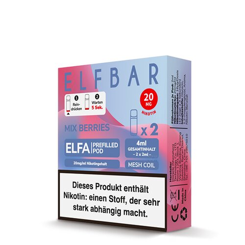 ELF Bar - ELFA - Prefilled Pods (2 Stück) - Mix Berries - 20mg/ml // German Tax Stamp