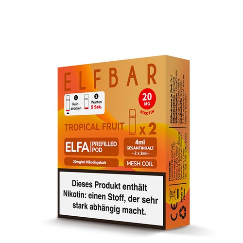 ELF Bar - ELFA - Prefilled Pods (2 Stück) - Tropical Fruit - 20mg/ml // German Tax Stamp