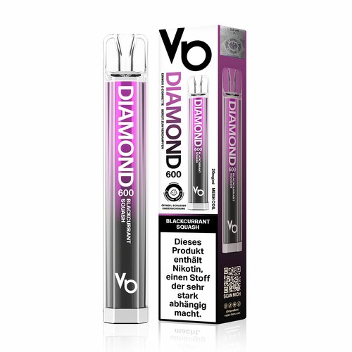 Vapes Bars - Diamond 600 - Blackcurrant Squash - 20mg/ml (Kindersicherung) // Steuerware