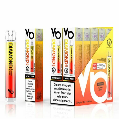 Vapes Bars - Diamond 600 - Honey Juice - 20mg/ml (Kindersicherung) // Steuerware