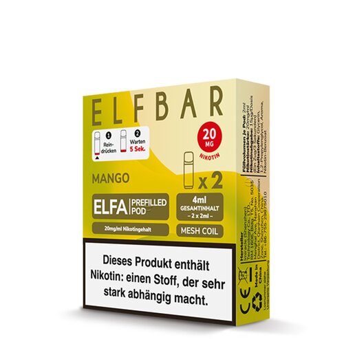 ELF Bar - ELFA - Prefilled Pods (2 pcs) - Mango - 20mg/ml...