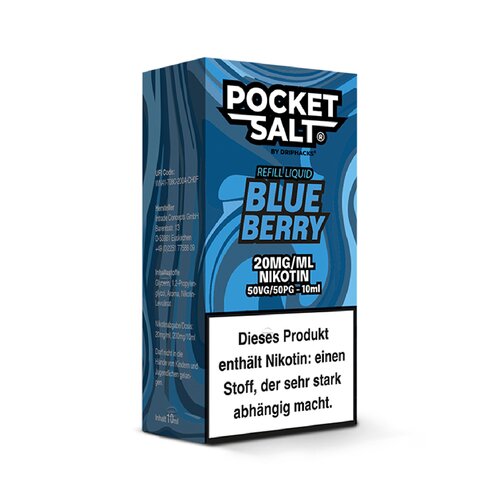 *NEW* Drip Hacks - Pocket Salt - Blueberry - 10ml - 20mg/ml - NicSalt // German Tax Stamp