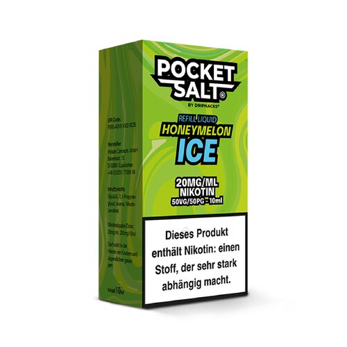 *NEU* Drip Hacks - Pocket Salt - Honeymelon Ice - 10ml - 20mg/ml - Nikotinsalz // Steuerware