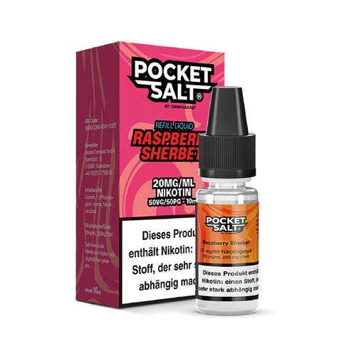 *NEU* Drip Hacks - Pocket Salt - Raspberry Sherbet - 10ml - 20mg/ml - Nikotinsalz // Steuerware