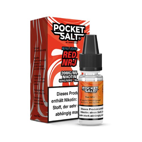 *NEU* Drip Hacks - Pocket Salt - Red NRJ - 10ml - 20mg/ml - Nikotinsalz // Steuerware