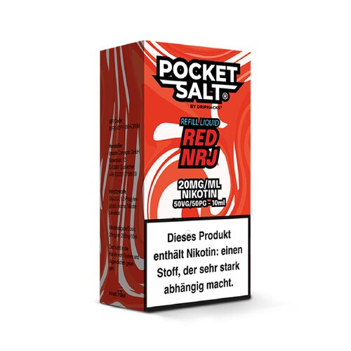 *NEW* Drip Hacks - Pocket Salt - Red NRJ - 10ml - 20mg/ml - NicSalt // German Tax Stamp