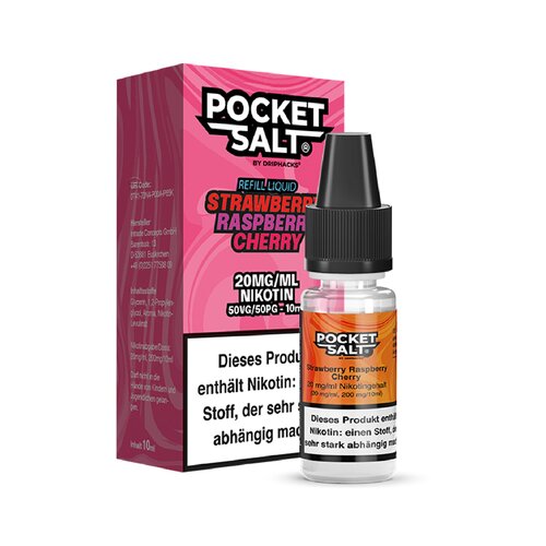 *NEU* Drip Hacks - Pocket Salt - Strawberry Raspberry Cherry - 10ml - 20mg/ml - Nikotinsalz // Steuerware