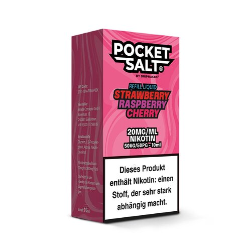 *NEU* Drip Hacks - Pocket Salt - Strawberry Raspberry Cherry - 10ml - 20mg/ml - Nikotinsalz // Steuerware
