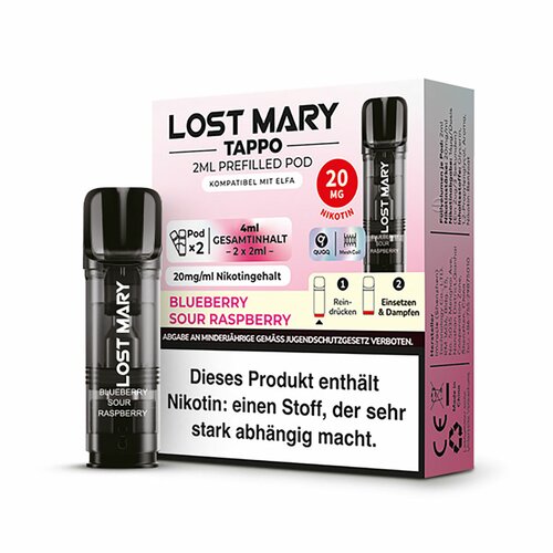 ELF Bar - Lost Mary - TAPPO - Prefilled Pods (2 Stück) - Blueberry Sour Raspberry - 20mg/ml // German Tax Stamp