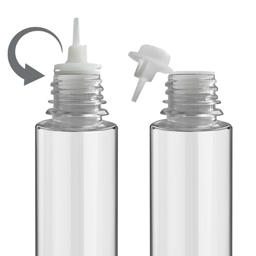 60ml - Capsol Flasche mit Auf/Zu-Dropper - Deckel Transparent