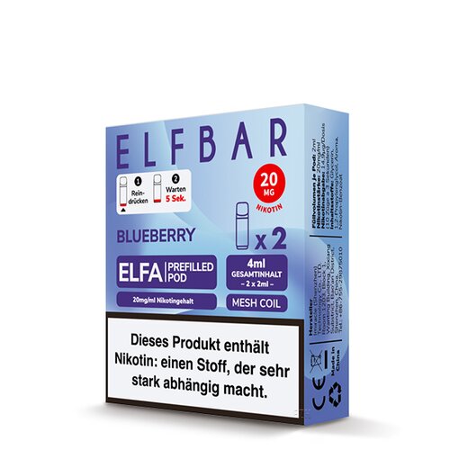 ELF Bar - ELFA - Prefilled Pods (2 Stück) - Blueberry -...