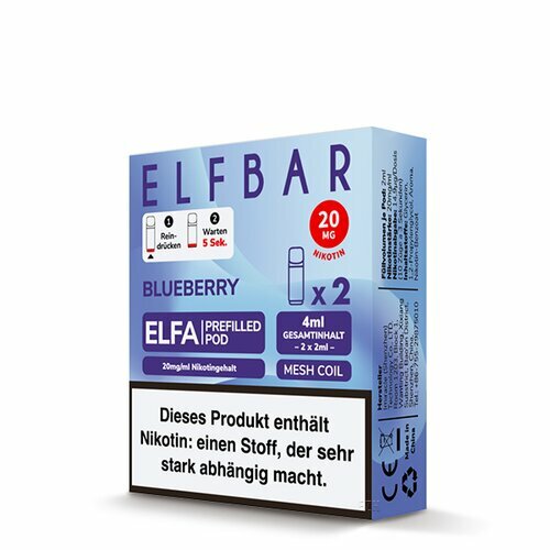 *NEU* ELF Bar - ELFA - Prefilled Pods (2 Stück) - Blueberry - 20mg/ml // Steuerware