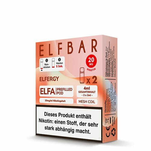 ELF Bar - ELFA - Prefilled Pods (2 pcs) - Elfergy -...