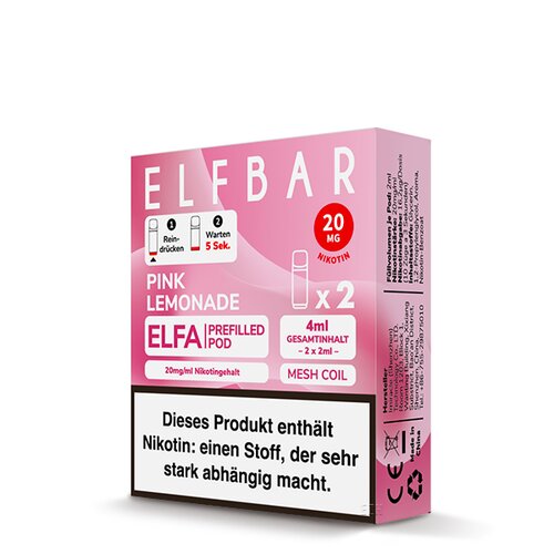 ELF Bar - ELFA - Prefilled Pods (2 pcs) - Pink Lemonade -...