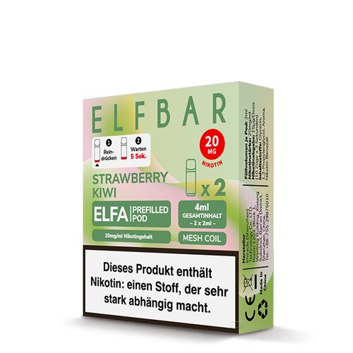ELF Bar - ELFA - Prefilled Pods (2 Stück) - Strawberry Kiwi - 20mg/ml // Steuerware